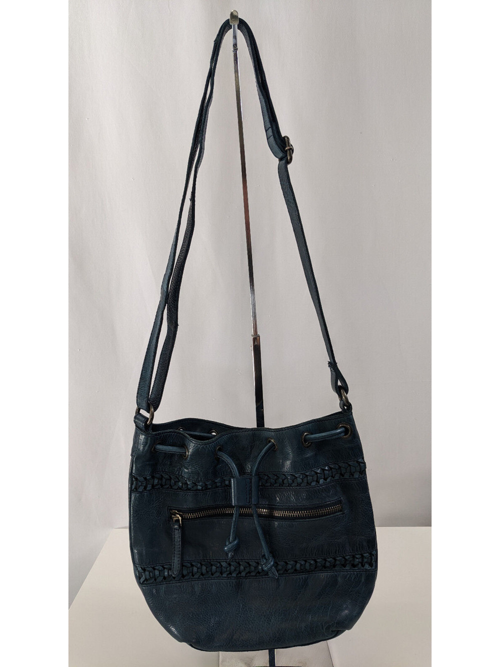 Vilenca Holland Anthropologie Shoulder Bag Crossbody Purse Dark Teal Leather